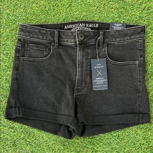 American Eagle Outfitters Black Super High-Rise Super Super Stretch Shorts